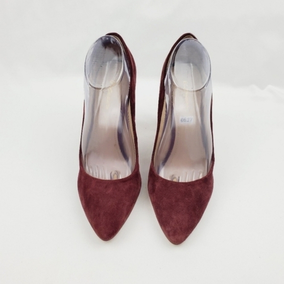 BCBGeneration Clarice Burgundy leather point toe Chunky heel shoes - Picture 4 of 9